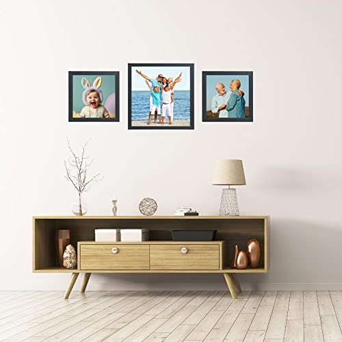 Victor Klee set 3 cadres photo noir bois 15x15 21x21 cm