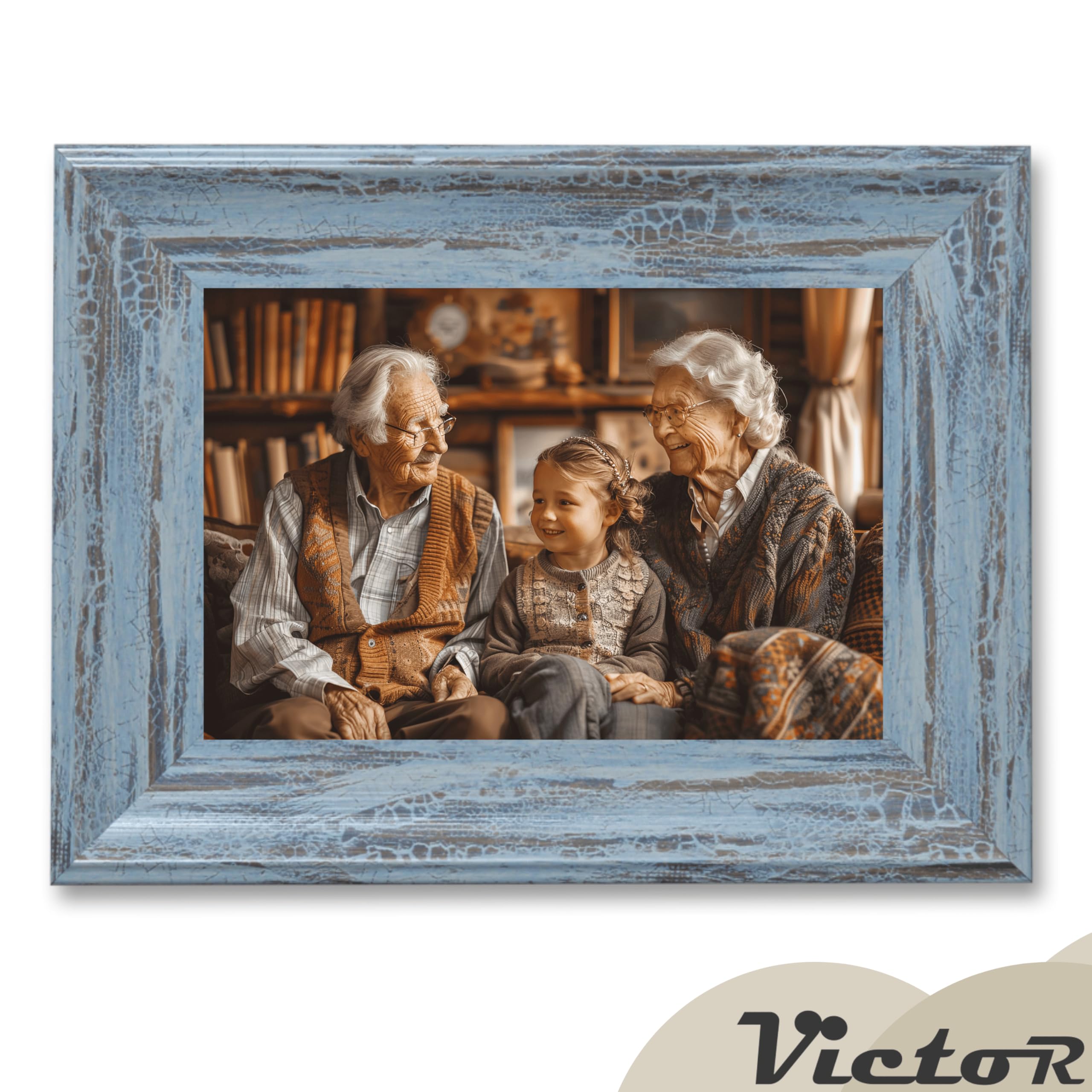 Victor Vincent cadre photo gris bleu 10x15 cm vintage