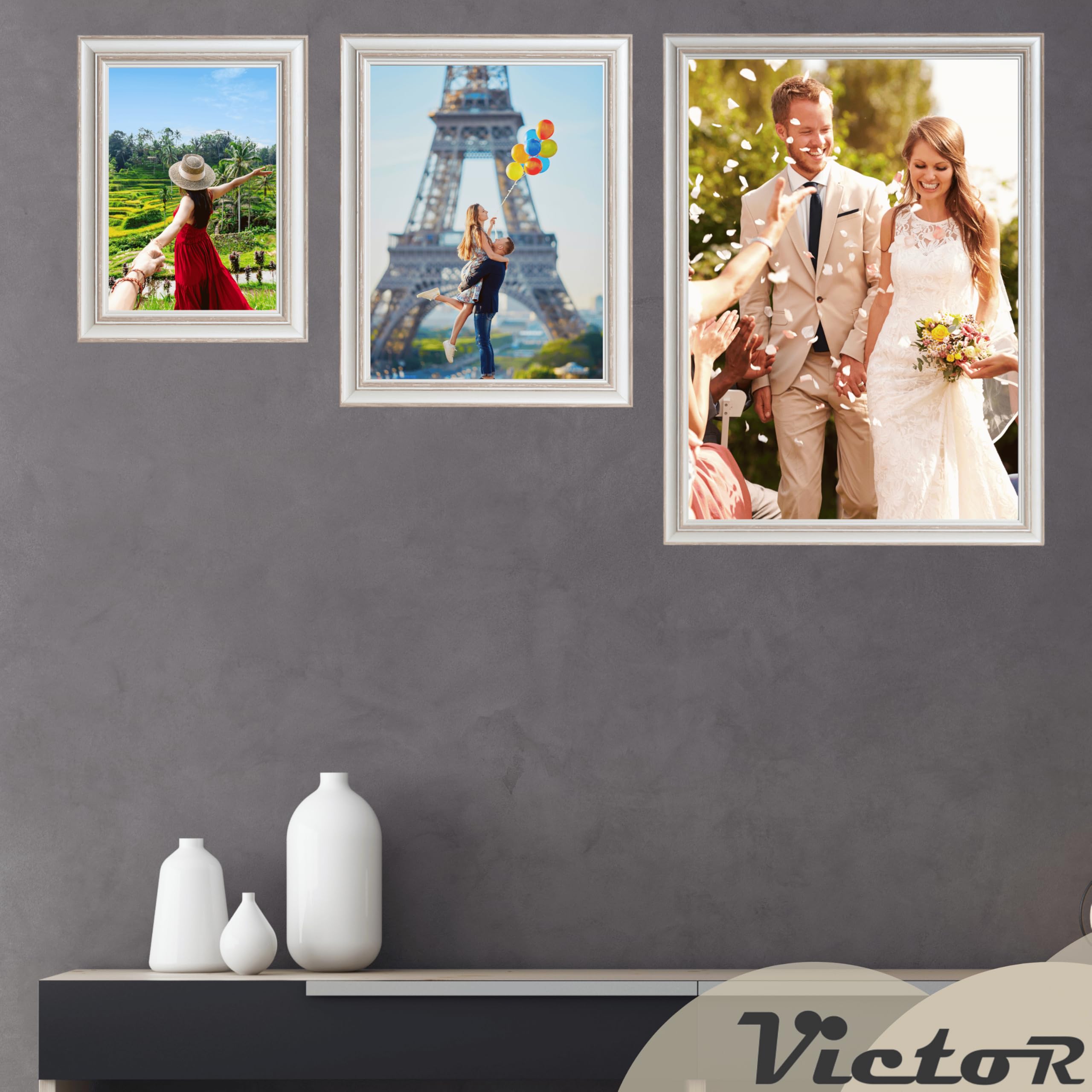 Victor Turner cadre photo beige 50x70 cm vintage