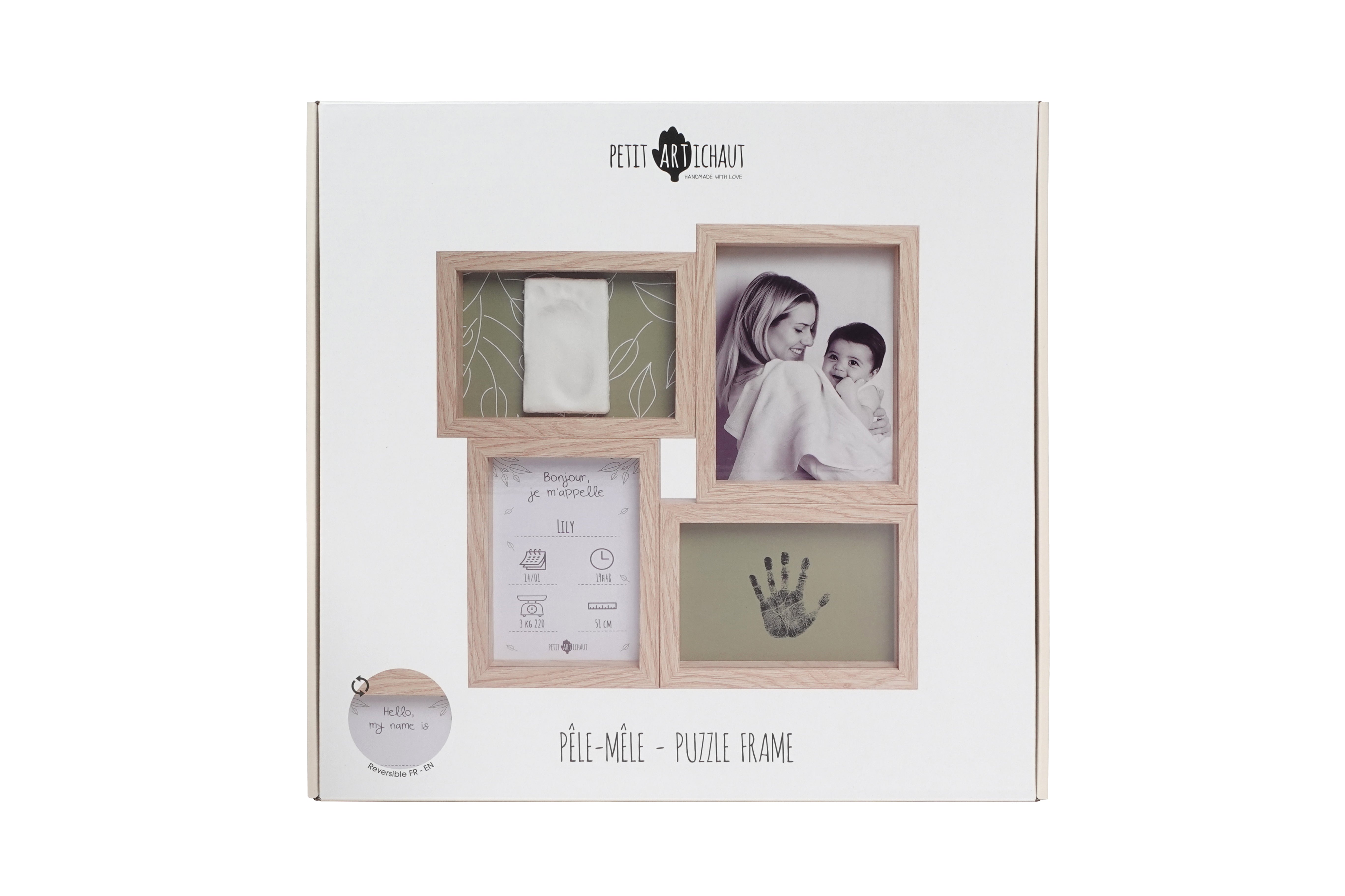 Petit Artichaut Puzzle Olive Tree cadre photo bébé empreinte