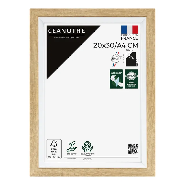 Ceanothe Actual cadre photo 20x30 cm A4 brut blanc incassable