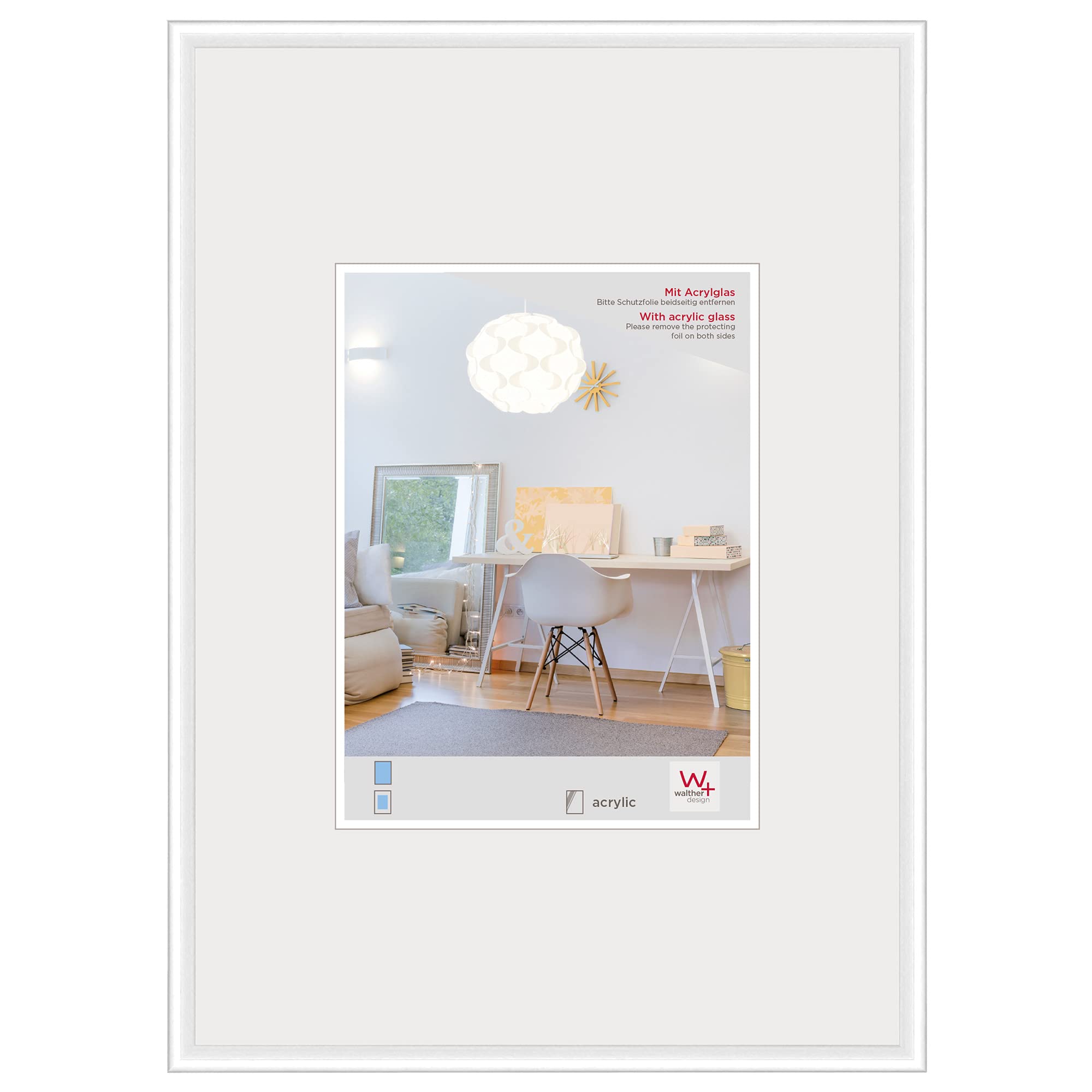walther design Lifestyle cadre photo 20x30 cm blanc plastique