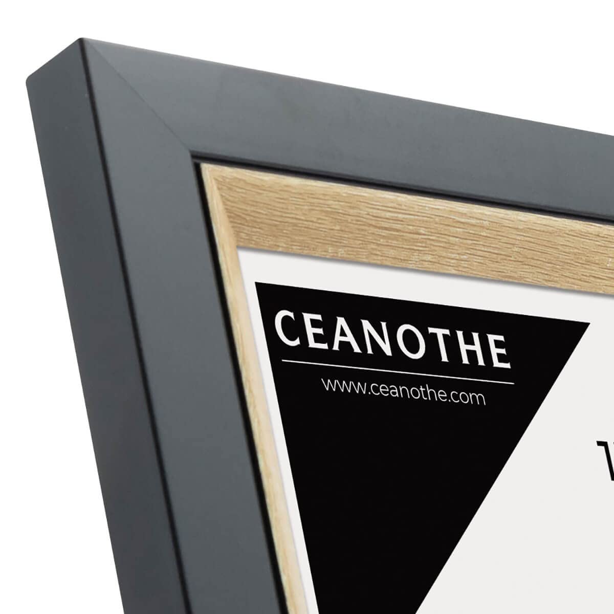 Ceanothe Actual 18x24 cadre photo noir et bois incassable