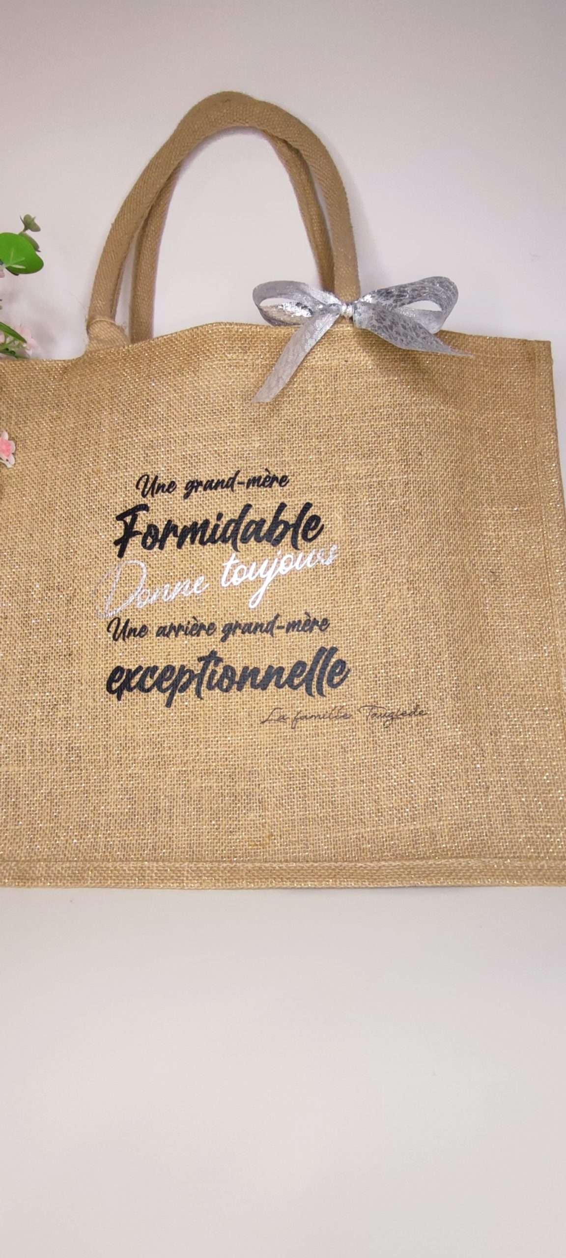 Creat’Angel Cabas jute formidable mamie personnalisé 42 cm