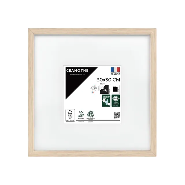 Ceanothe Wild cadre photo 30x30 cm bois brut passe-partout