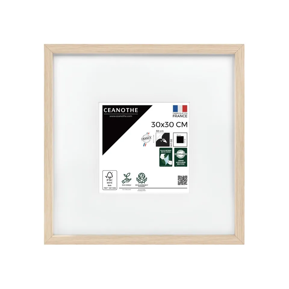 Ceanothe Wild cadre photo 30x30 cm bois brut passe-partout