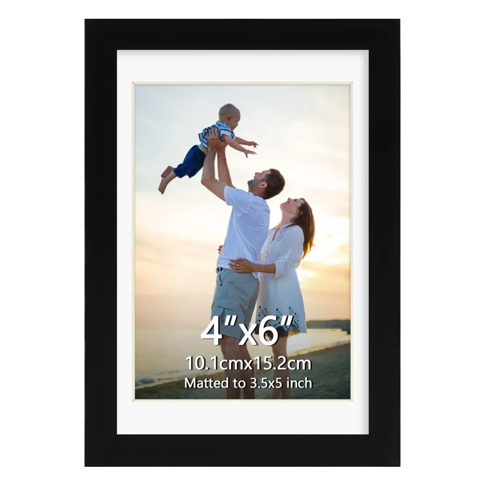 EYMPEU cadre photo noir 10x15 cm PVC passe-partout double format