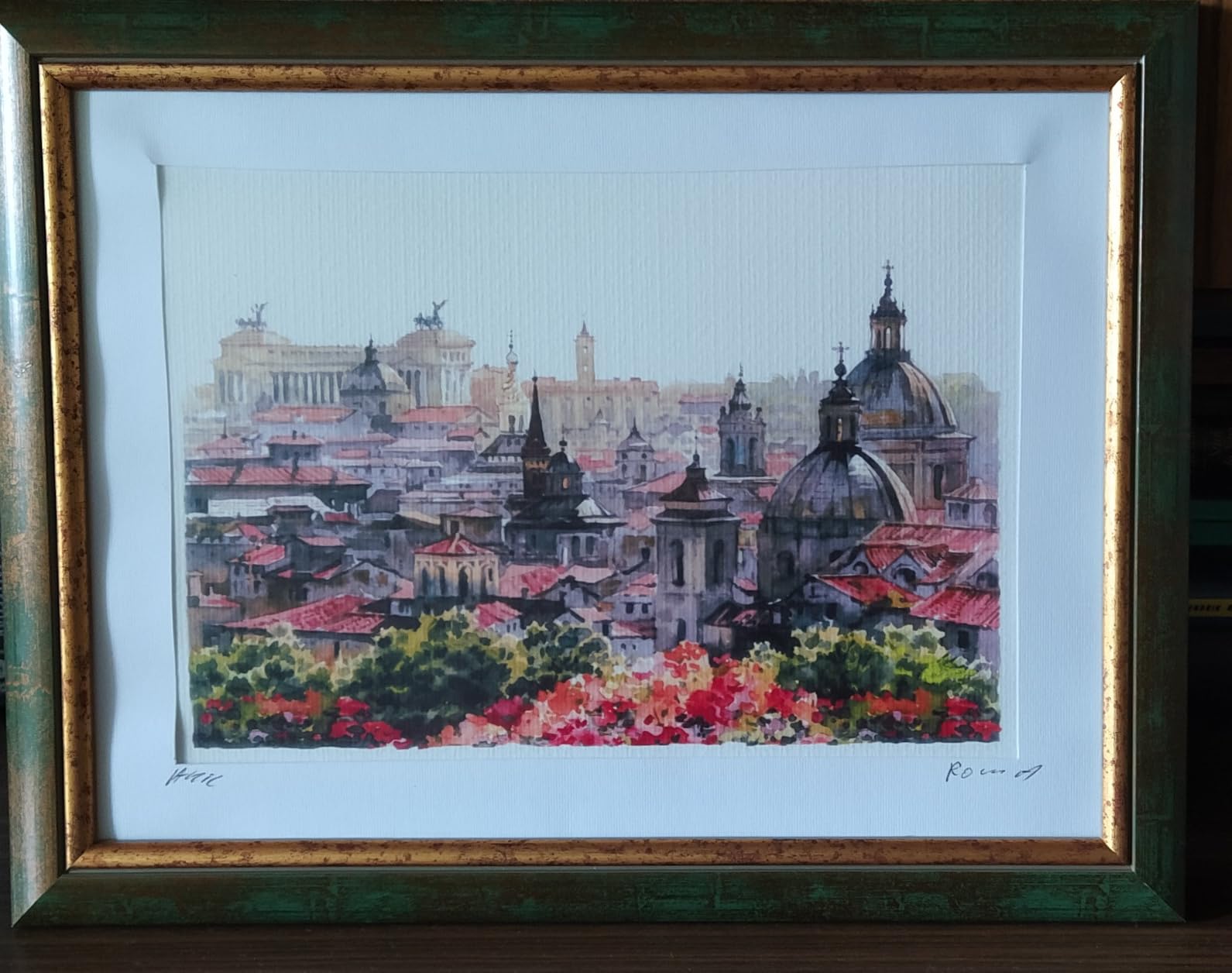 FRAMO N°063 cadre photo baroque 12x17 cm bleu doré