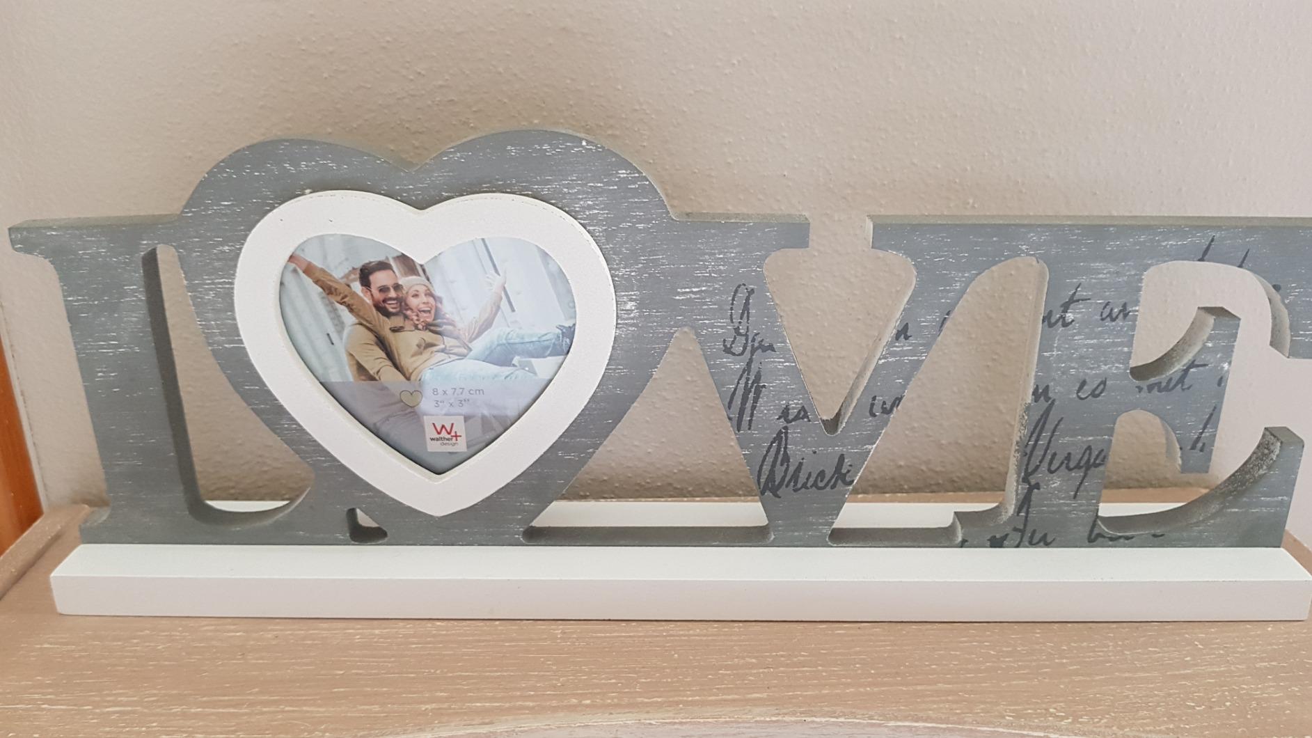 walther design Love YF199D cadre photo bois gris 9x9 cm