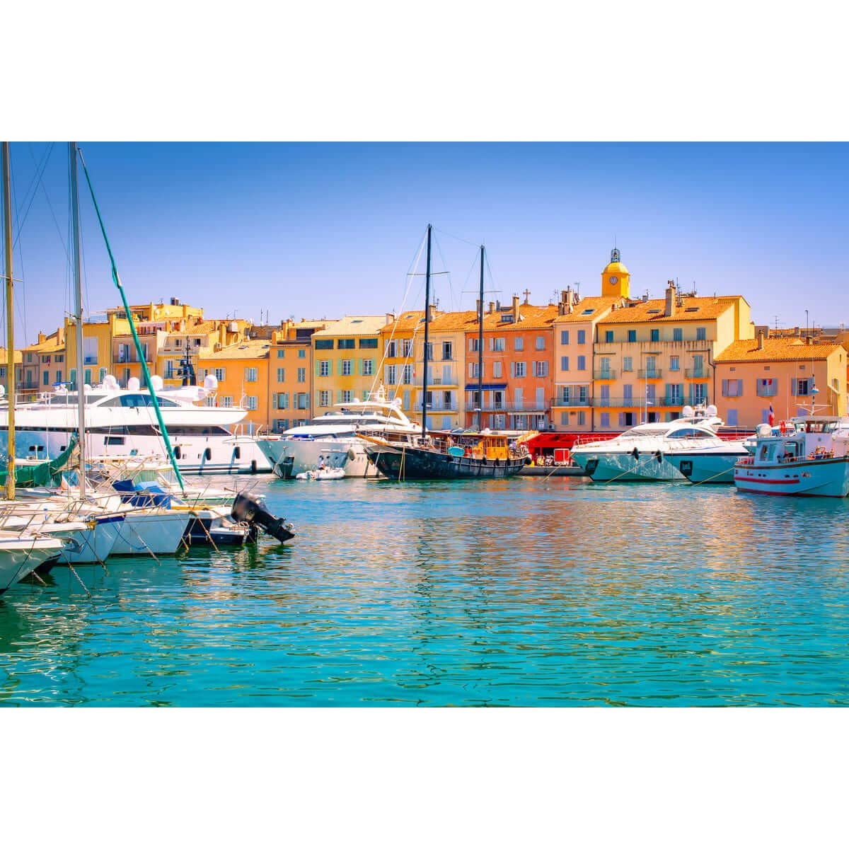 Ceanothe Port de Saint-Tropez tableau toile 30x45 cm marin