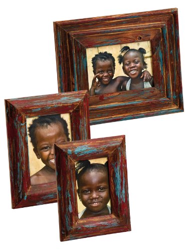 Walther Design Sapeli YM015M cadre photo bois 10x15 cm brun-bleu