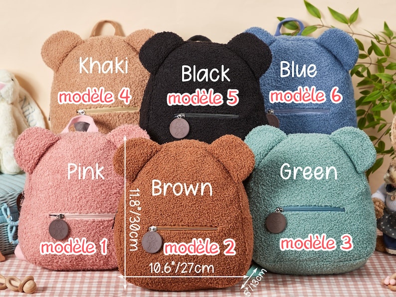 Creat’Angel Ourson sac à dos peluche 28 cm