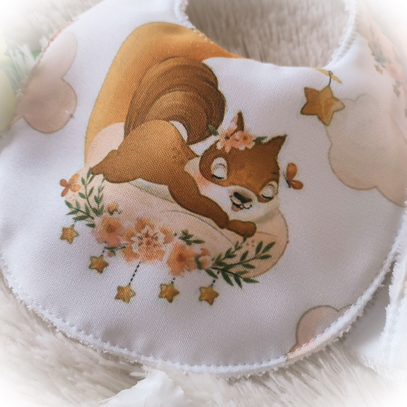 Creat’Angel écureuil coffret naissance bavoir + lingettes