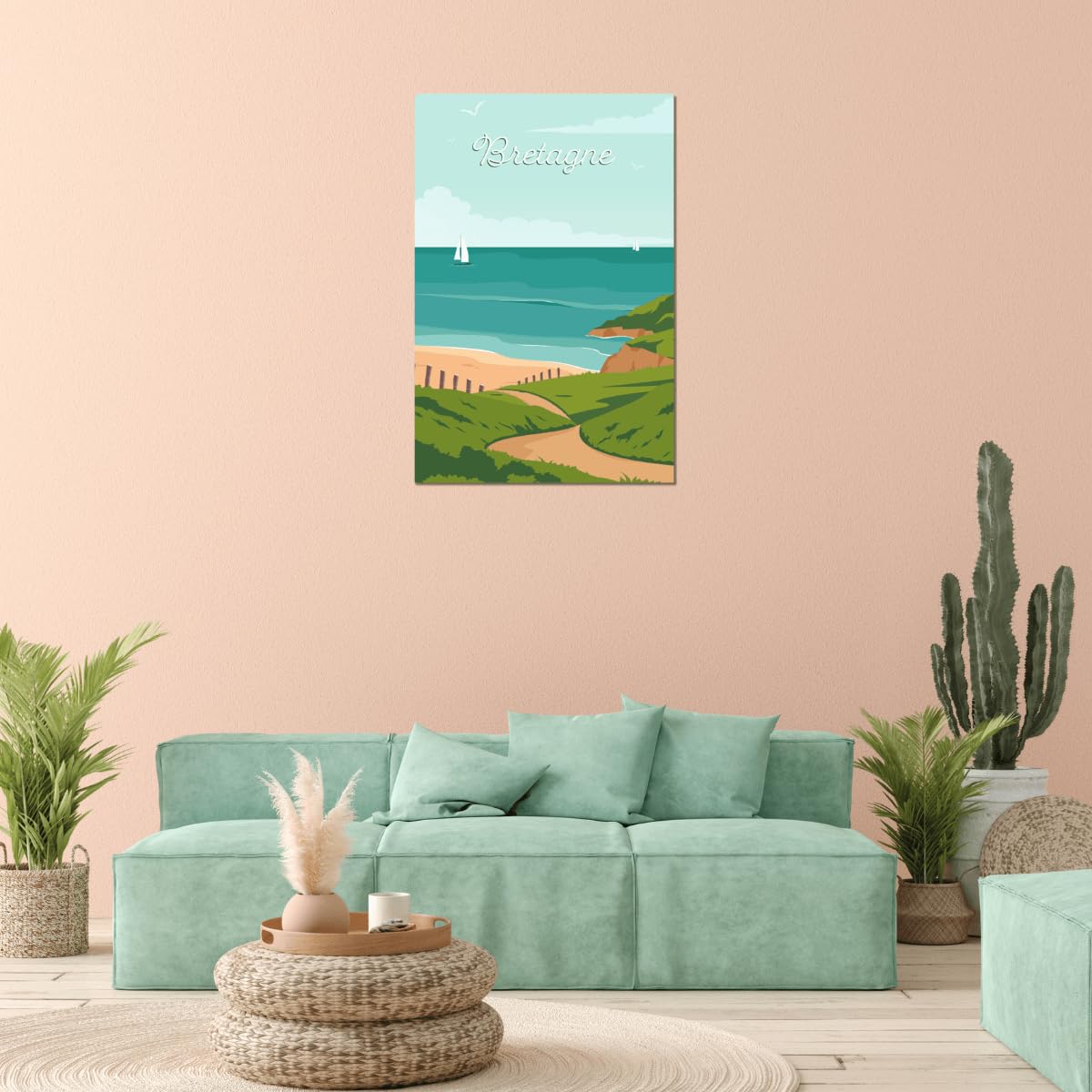 Ceanothe Bretagne tableau sur toile illustration 30x45 cm mer