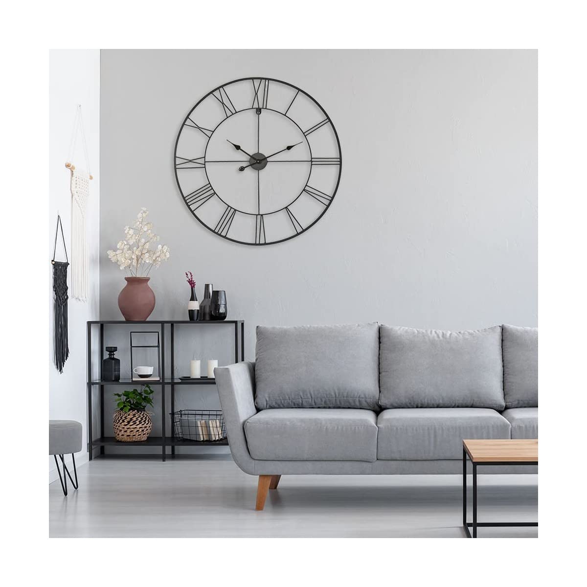 Ceanothe 34458 horloge 80 cm forge noir métal
