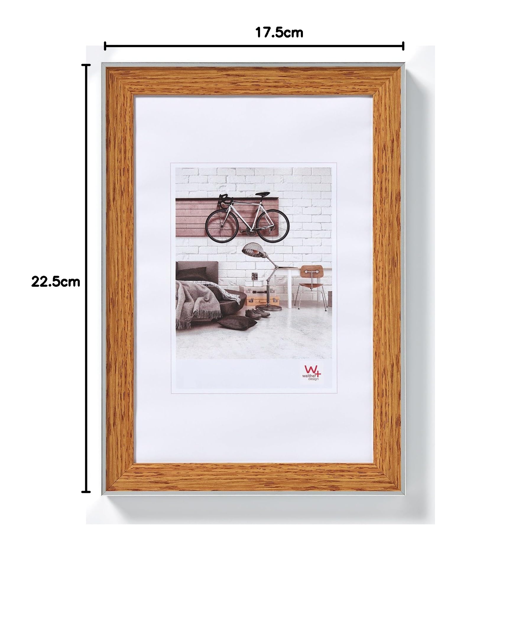 walther design EN520P cadre photo hêtre 15x20 cm bord argenté
