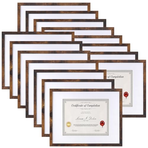 EYMPEU lot 15 cadres photo marron MDF 21,6x27,9 cm