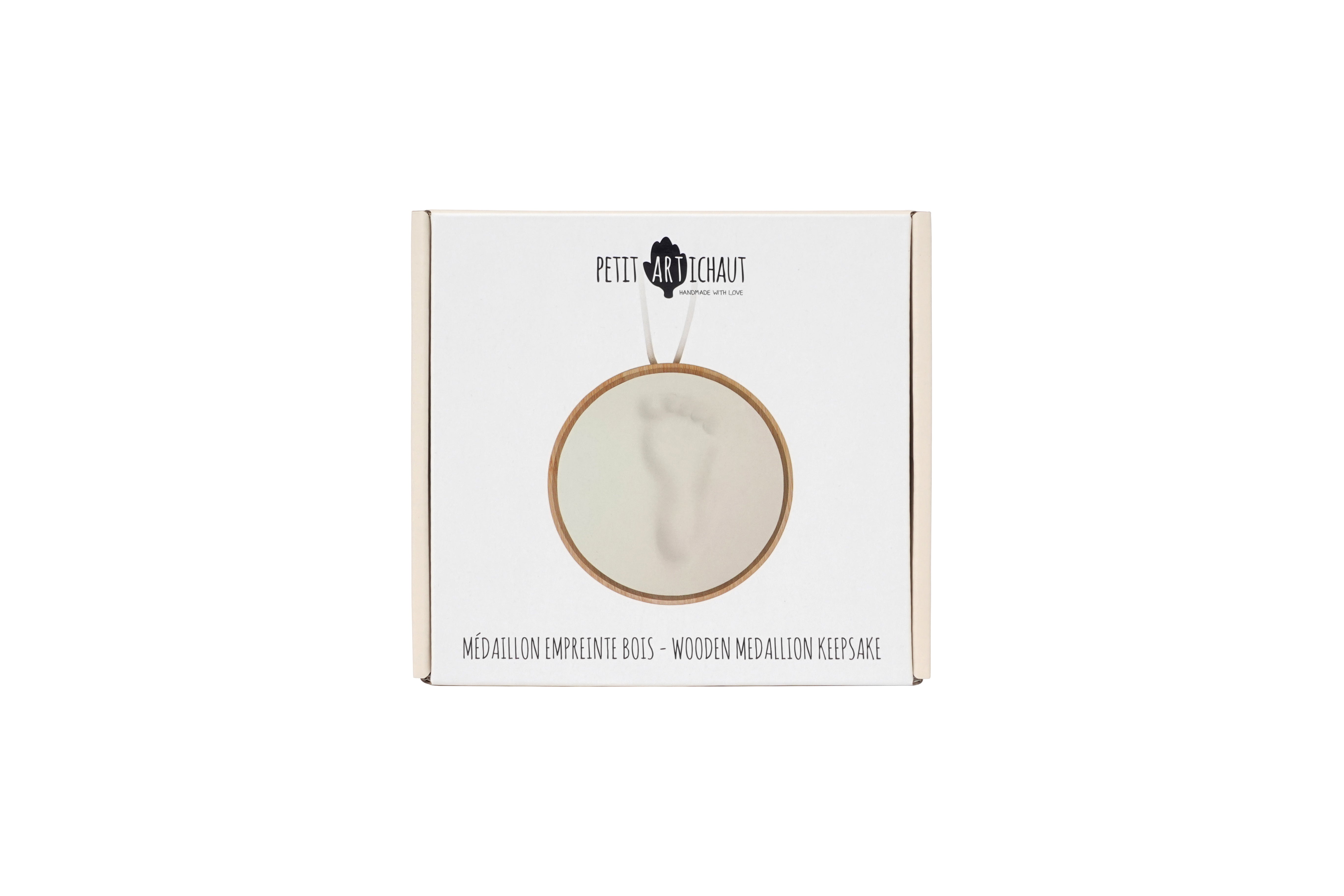 Petit Artichaut Wooden Medallion kit empreinte bébé bois
