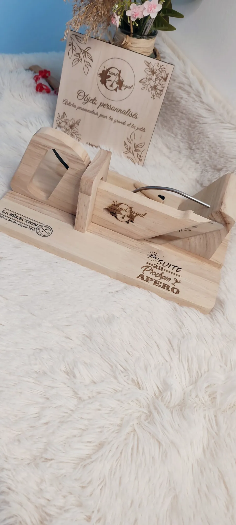 Creat’Angel trancheuse charcuterie fromage bois 28 cm