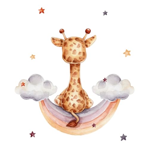 Ceanothe Girafe Rêveuse tableau sur toile 30x30 cm chambre bébé