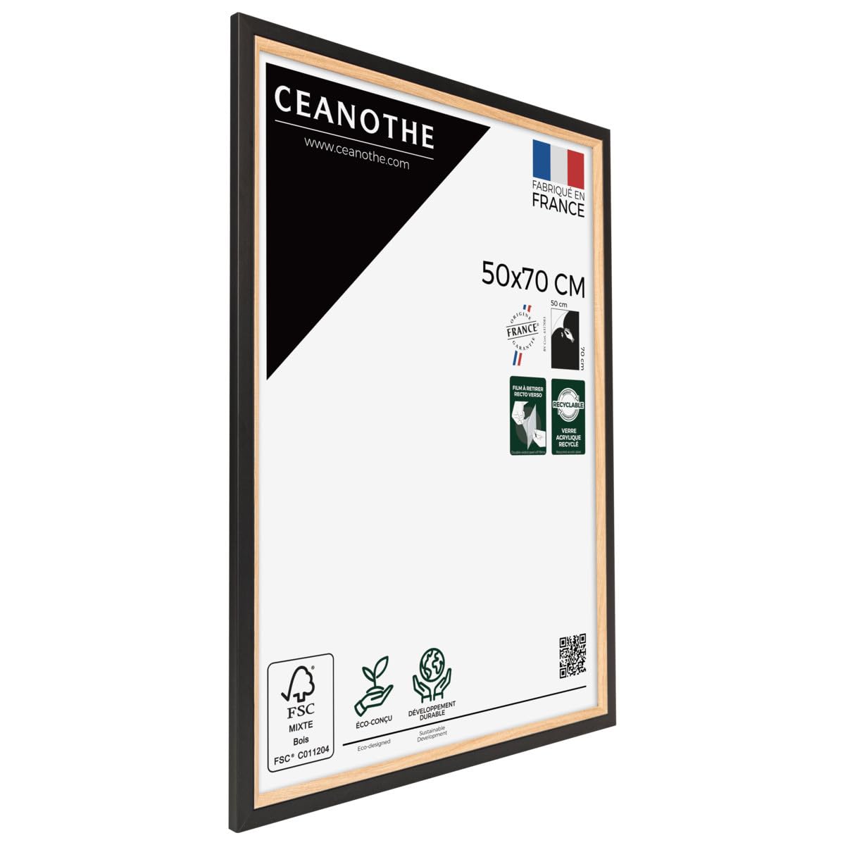 Ceanothe Actual 50x70 cadre photo noir et bois poster
