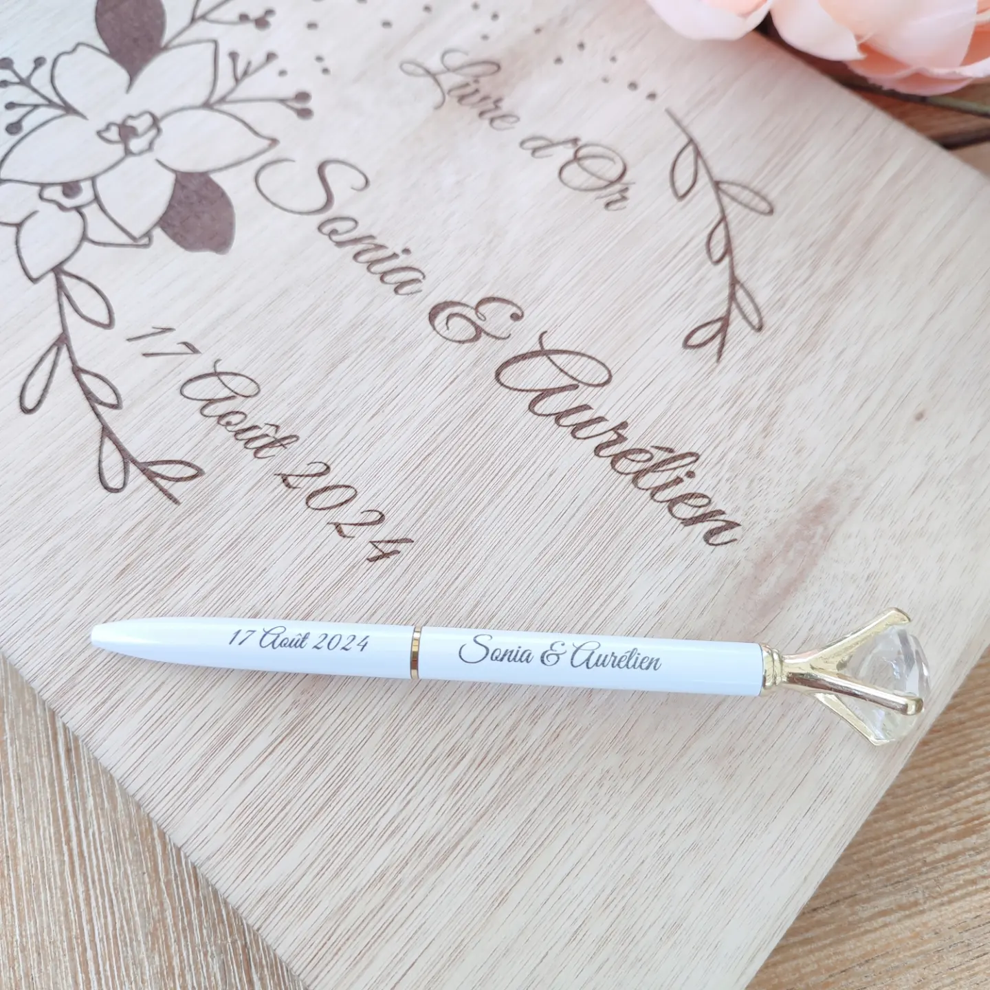 Creat'Angel livre d'or mariage bois 30 pages