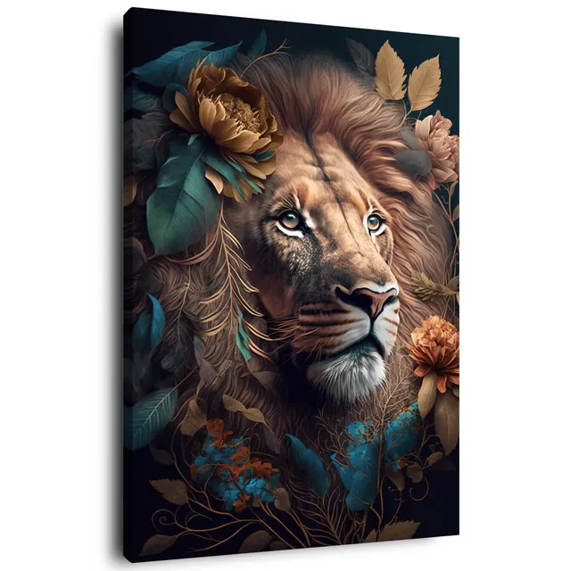 Ceanothe lion roi fleuri tableau toile 45x65 cm HD