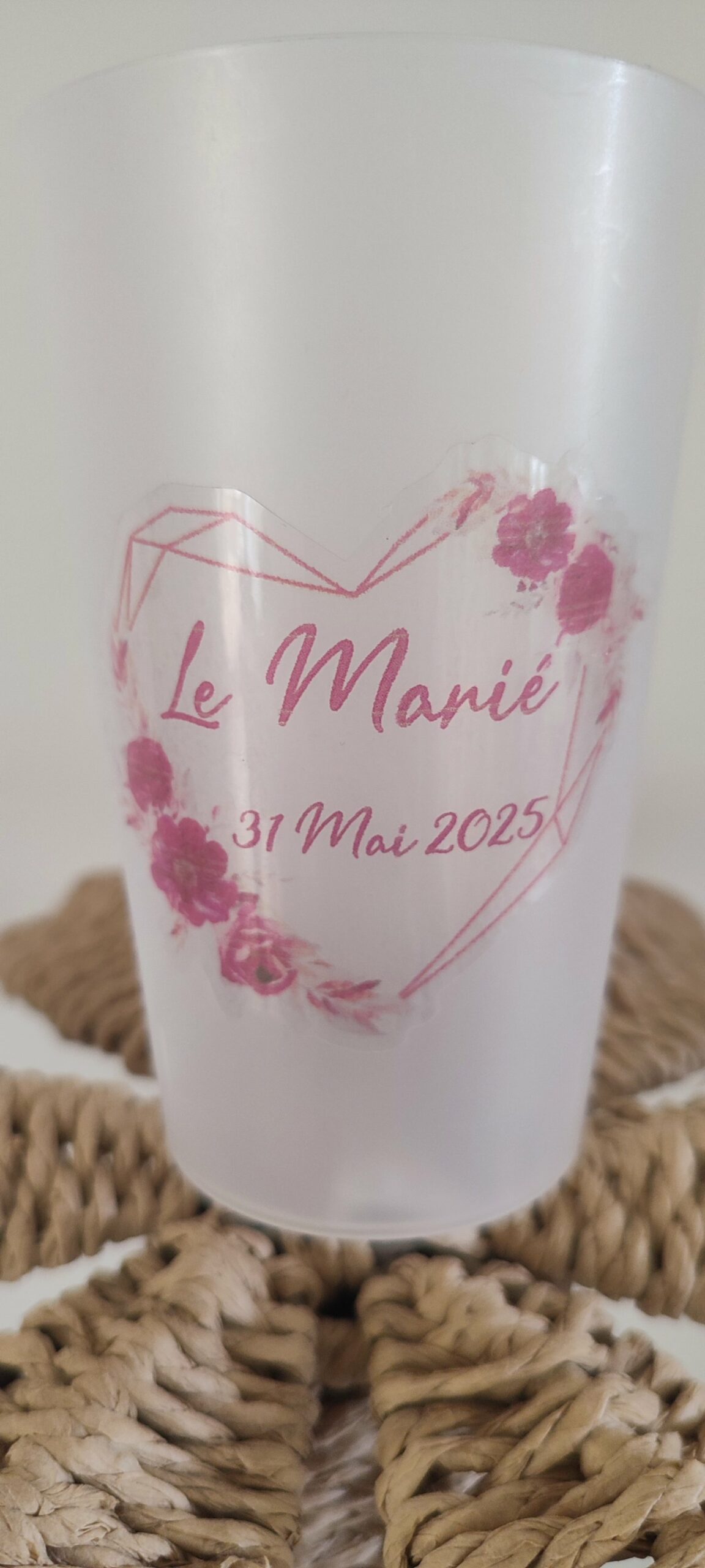 Creat’Angel Verre Personnalisé Gobelet Réutilisable 25cl Givré