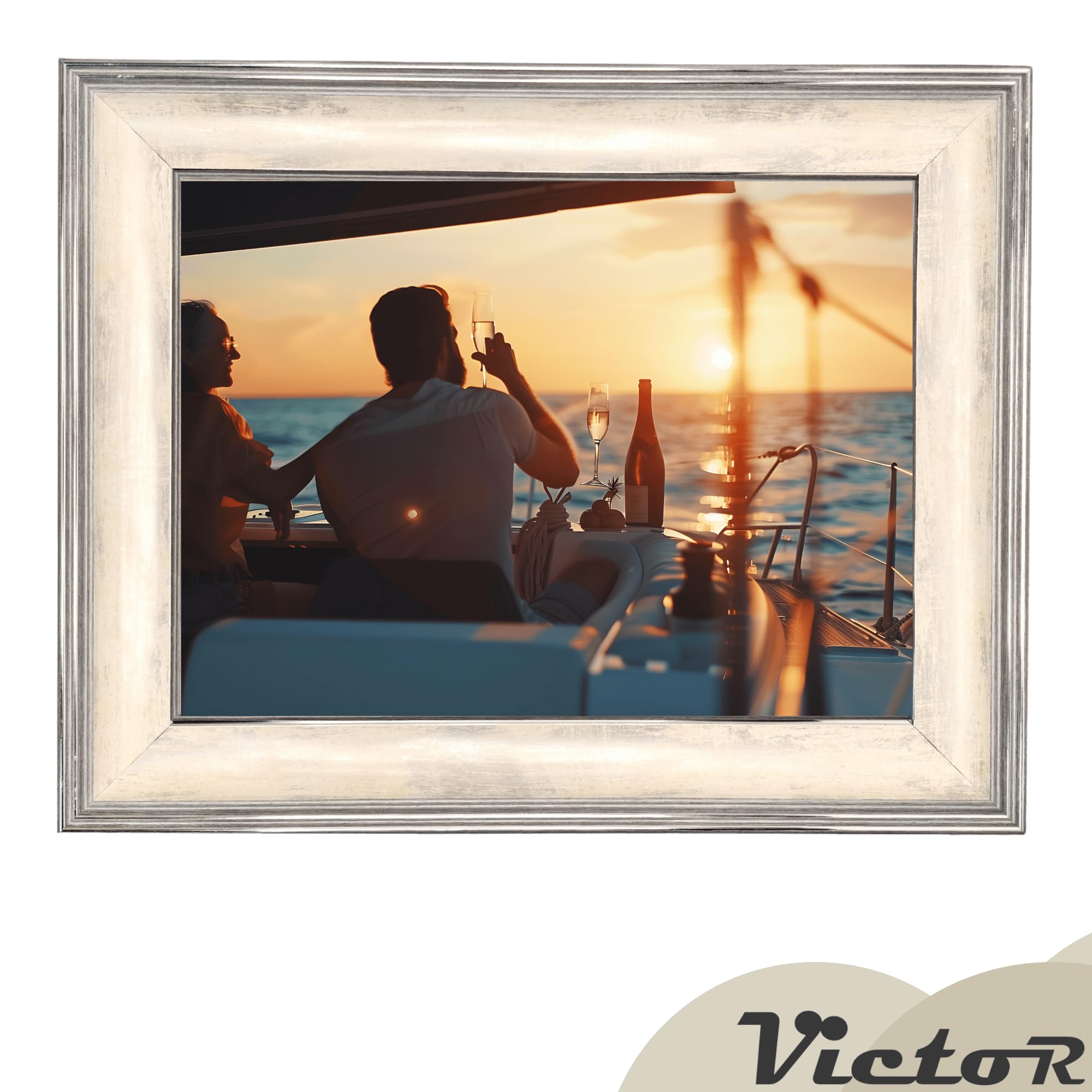 Victor Picasso cadre photo 30x40 cm or baroque large