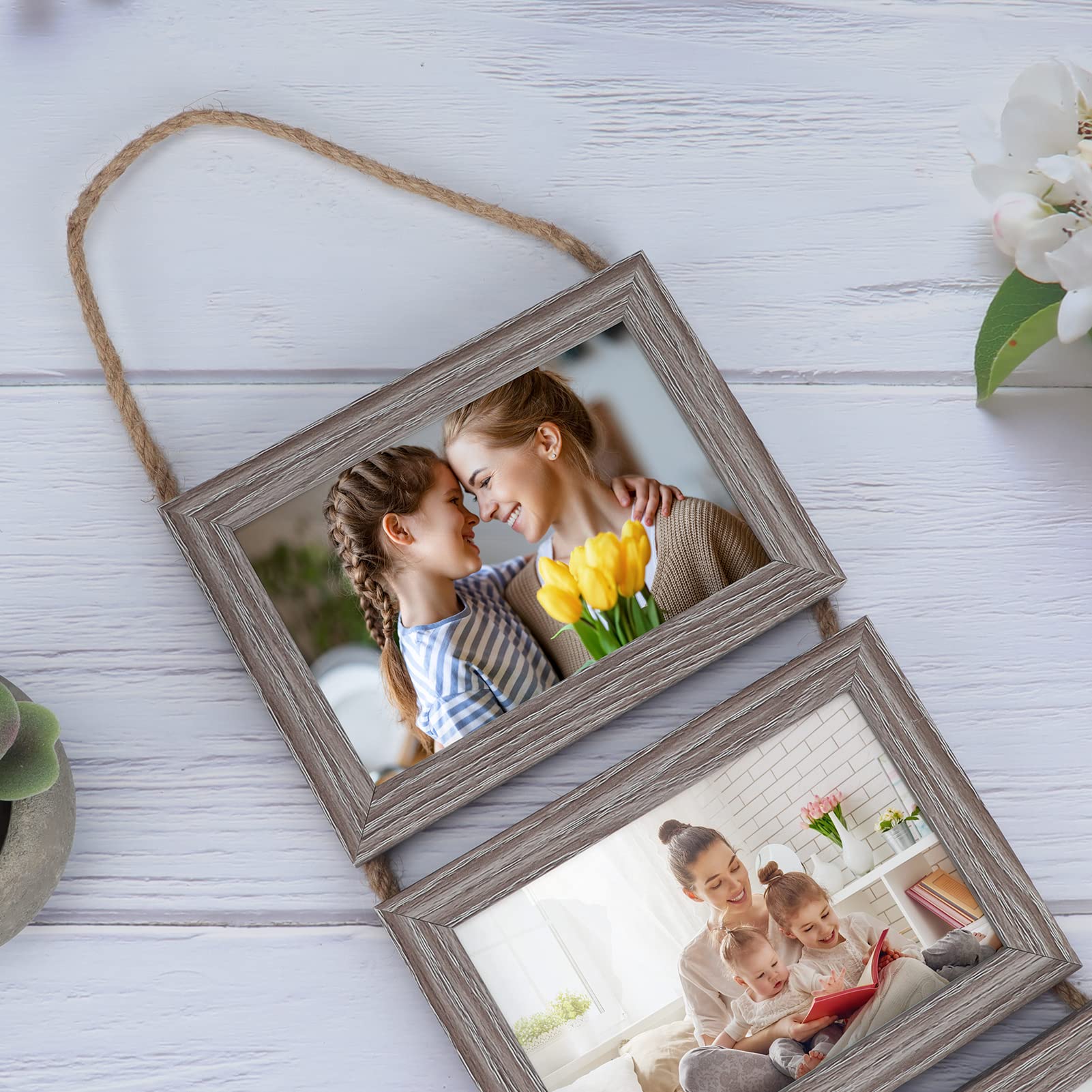 EYMPEU cadre photo corde 10x15 cm gris 8 photos