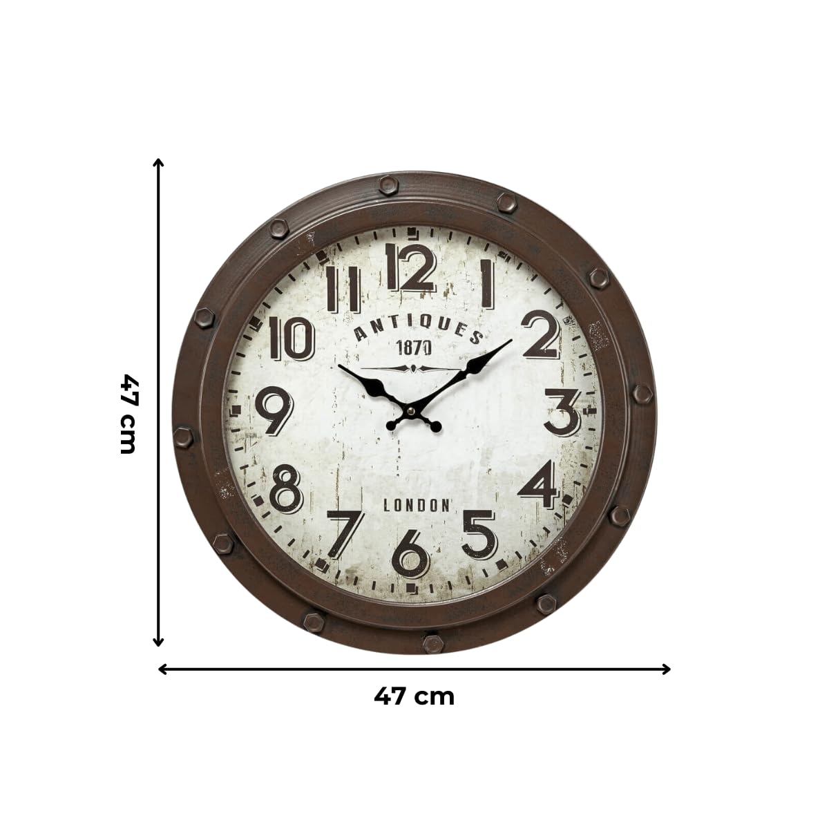 Ceanothe Emotion horloge murale 47cm marron silencieuse
