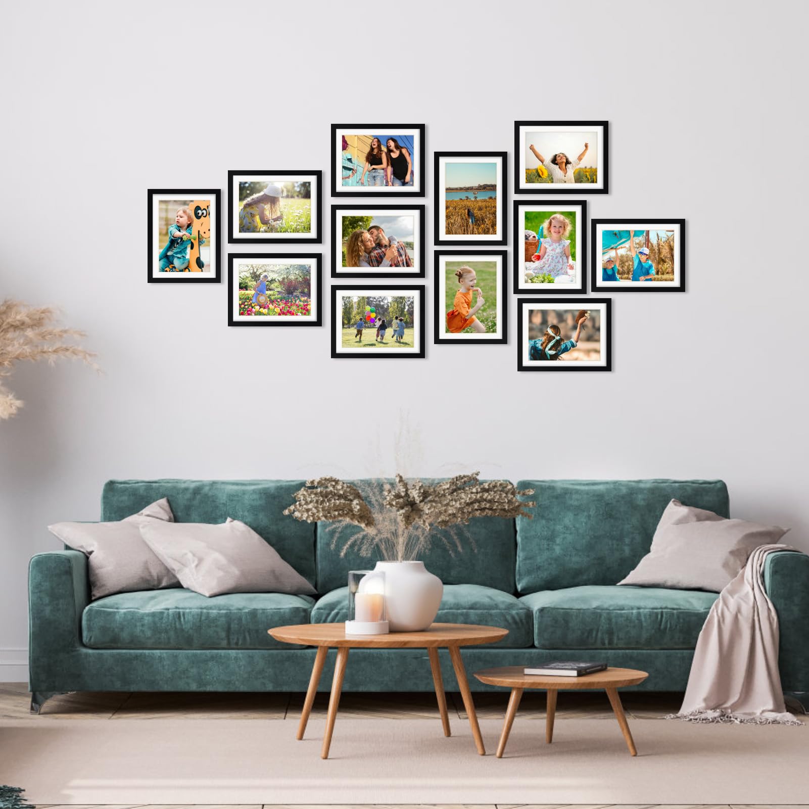 EYMPEU cadre photo noir 15x20 cm PVC passe-partout double format