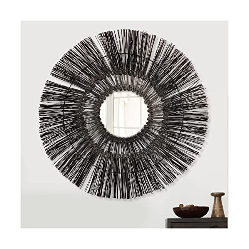 Brio Lodge miroir rond 76 cm bambou noir