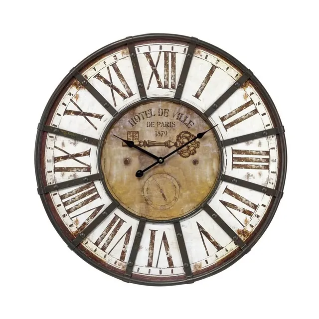 Ceanothe Emotion horloge murale 60 cm marron silencieuse