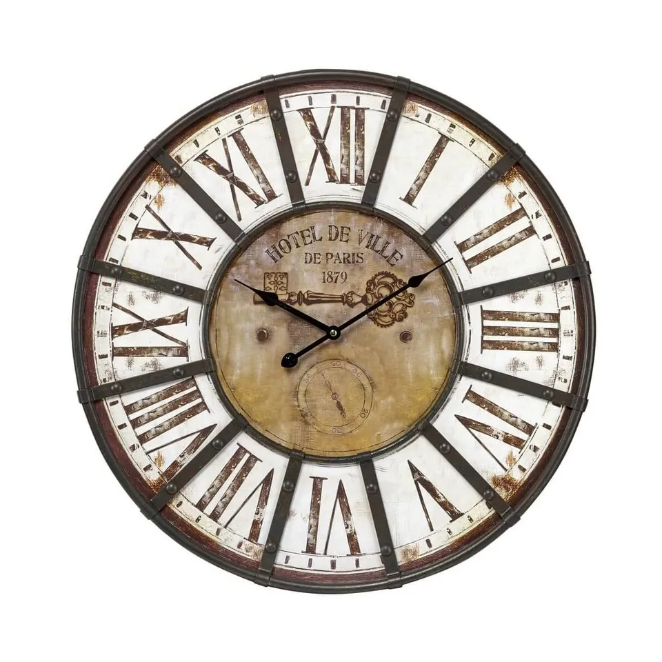 Ceanothe Emotion horloge murale 60 cm marron silencieuse