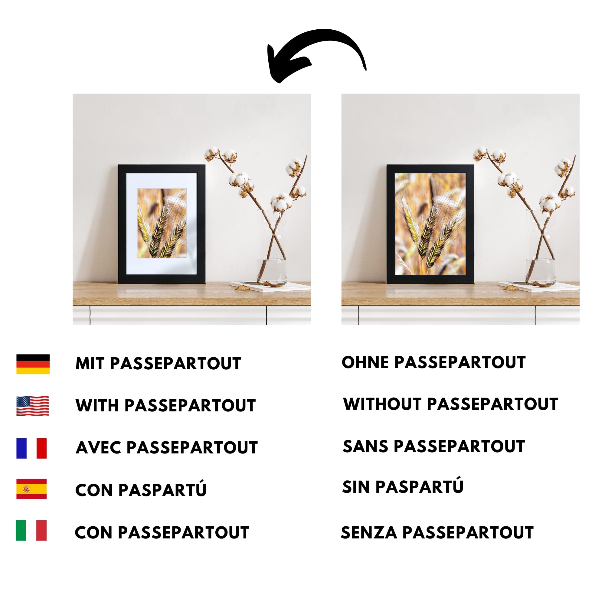 Victor Passe-Partout cadre photo 30x40 cm lot 3 blanc crème sans acide