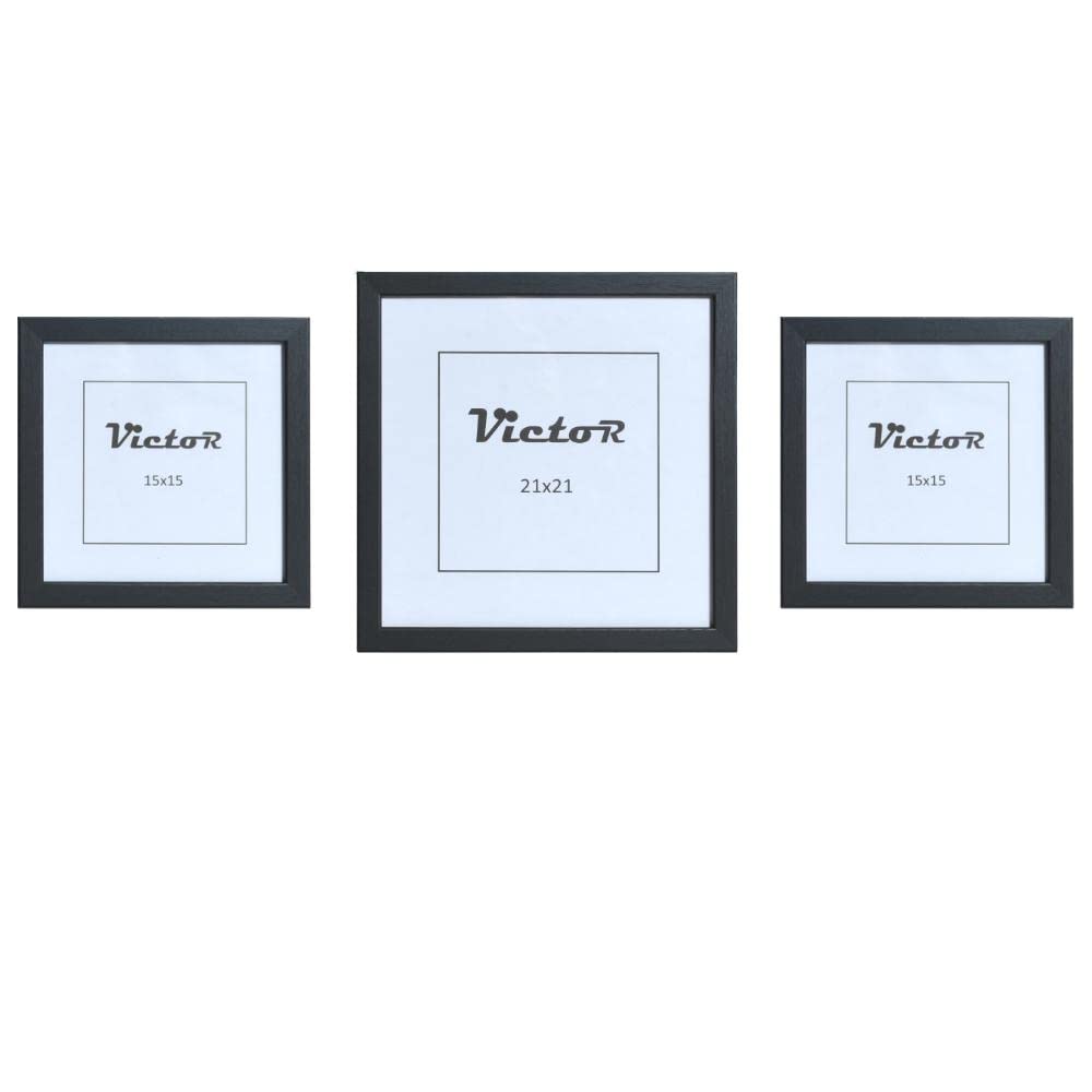 Victor Klee set 3 cadres photo noir bois 15x15 21x21 cm