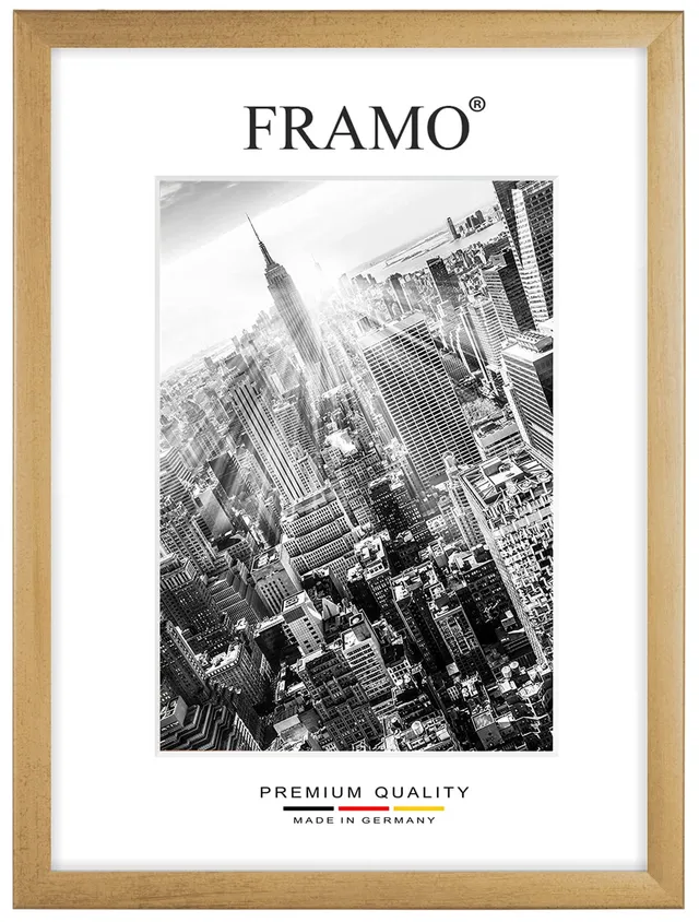 FRAMO 35 mm cadre photo bois 98x68 cm or essuyé antireflet