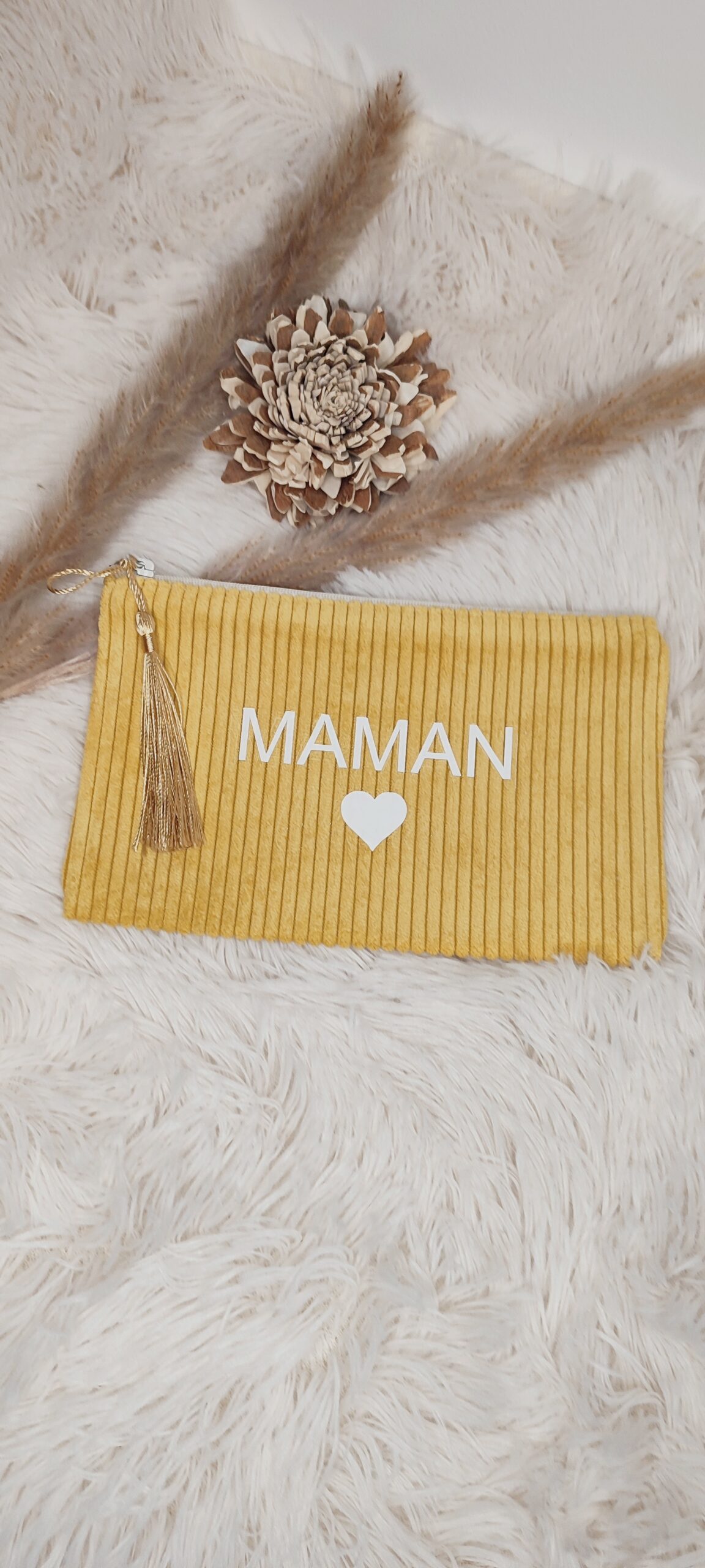 Creat’Angel Pochette Maman Trousse Velours Côtelé Unique