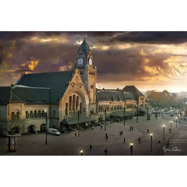 Ceanothe gare ferroviaire de Metz tableau toile 45x65 cm mat
