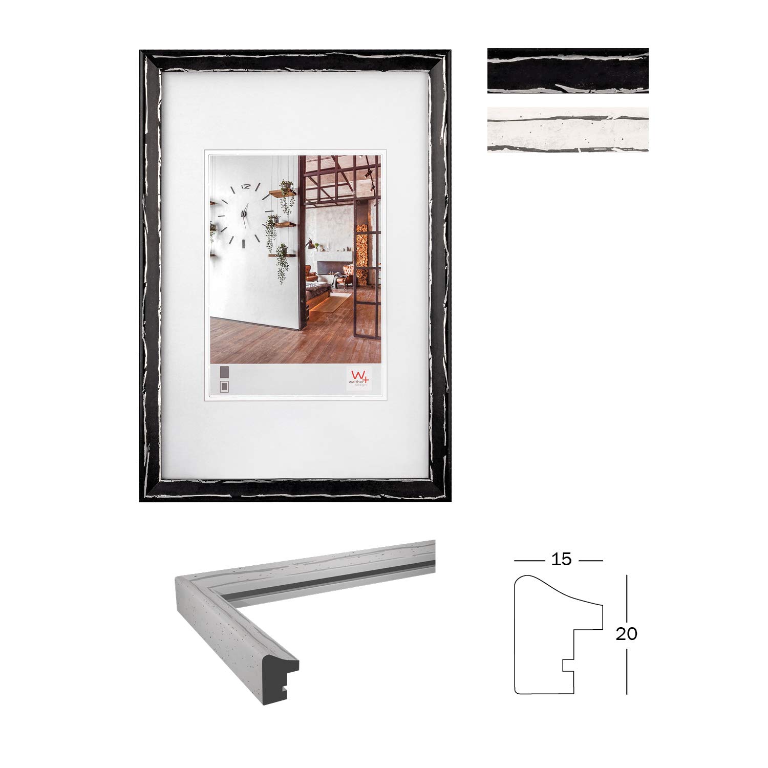 walther design Metropolis IW040W cadre photo 30x40 blanc