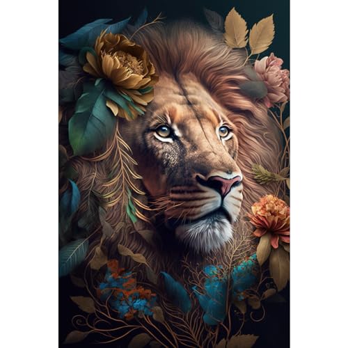Ceanothe lion roi fleuri tableau toile 45x65 cm HD