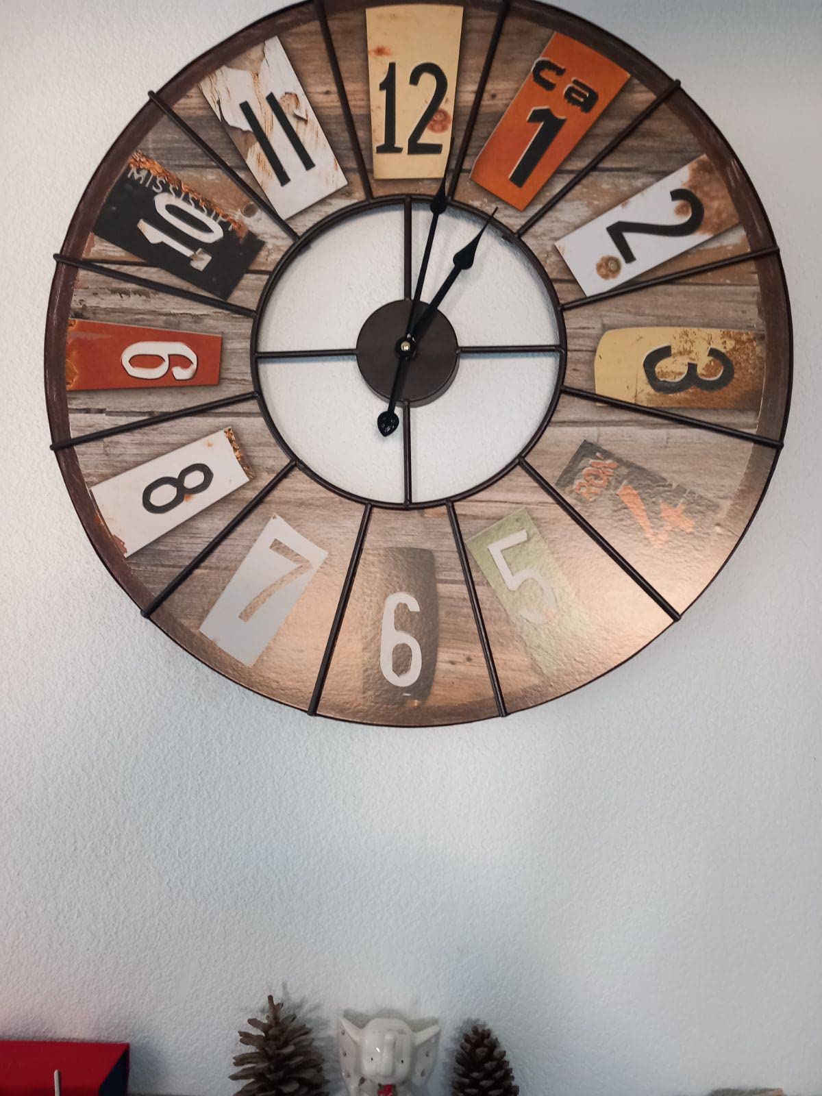Ceanothe Emotion horloge murale 60 cm métal noir silencieuse