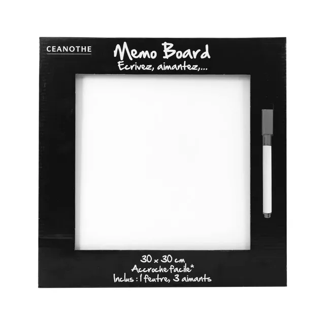 Ceanothe Emotion tableau mémo magnétique verre blanc 30x30 cm