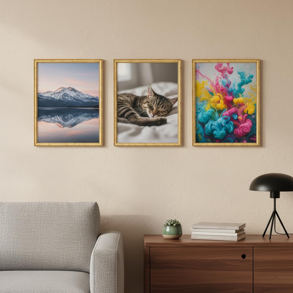 Victor David cadre photo or 15x21 cm art déco