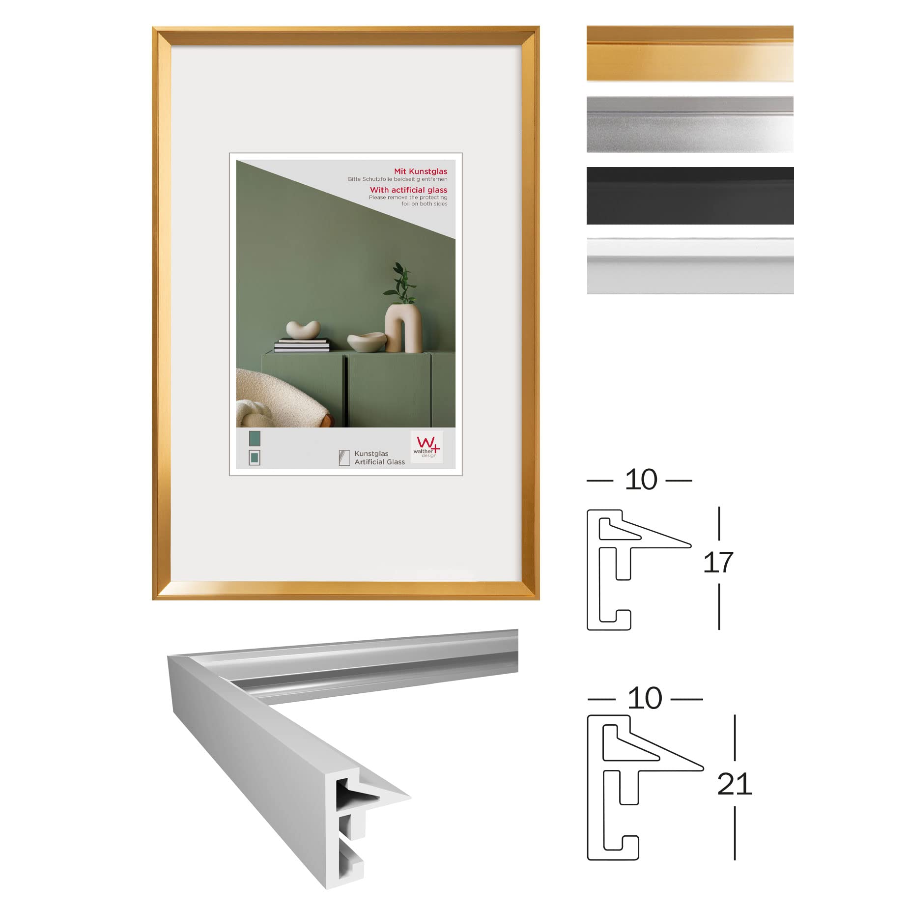 walther design Desire DEX460B cadre photo noir 40x60 cm