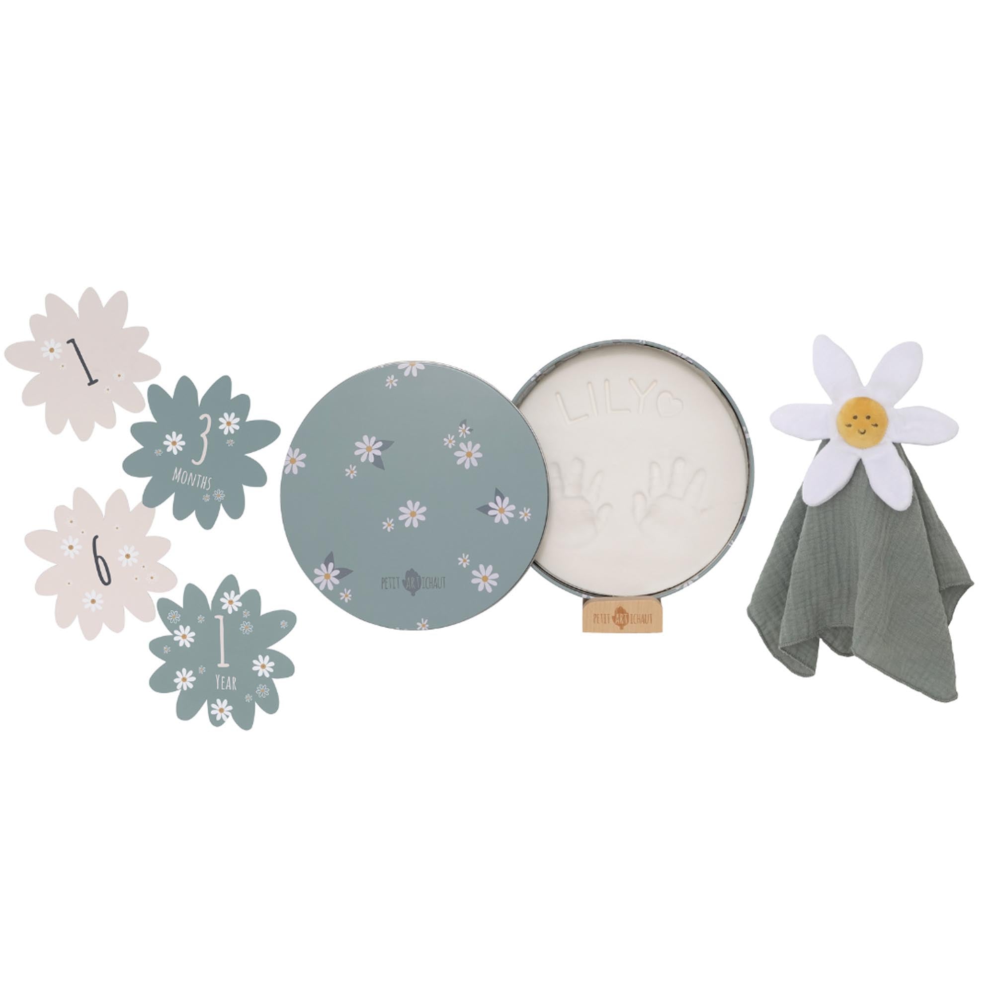 Petit Artichaut Daisy Blue coffret naissance marguerite bleu