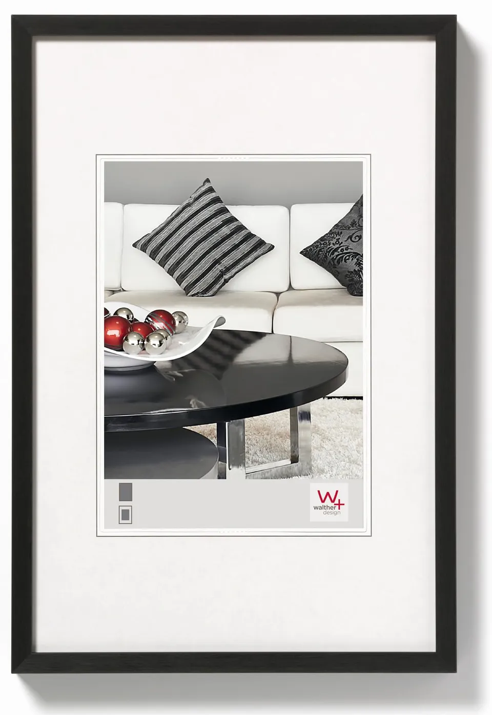 walther design Chair AJ040B cadre photo noir 30 x 40 cm aluminium
