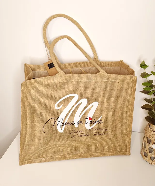 Creat'Angel cabas jute naturel M personnalisé