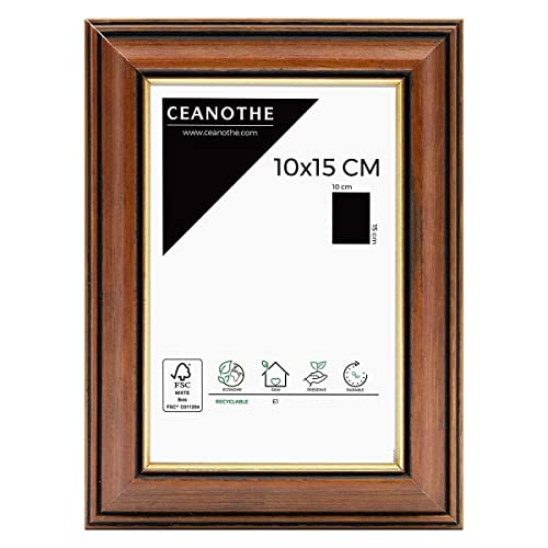 Ceanothe Vénézia Imagine cadre photo 10x15 cm bois naturel doré